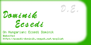 dominik ecsedi business card